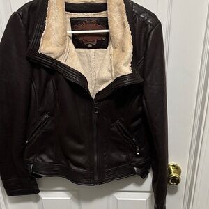 Hale Bob Brown Leather with Cream Lining